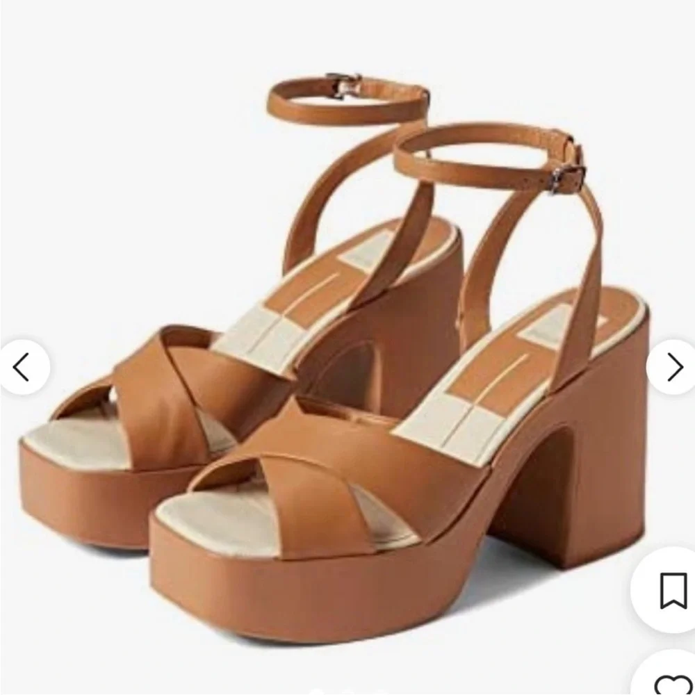 DOLCE VITA CARAMEL LEATHER WESSI HEELS